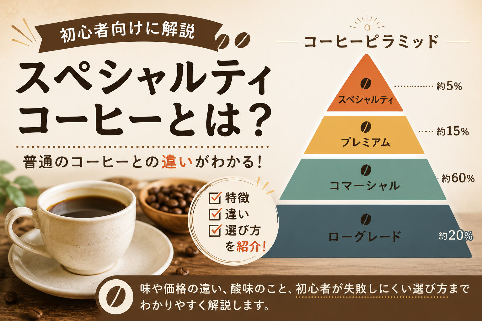 スペシャルティコーヒーとは?普通のコーヒーとの違いを初心者向けに解説